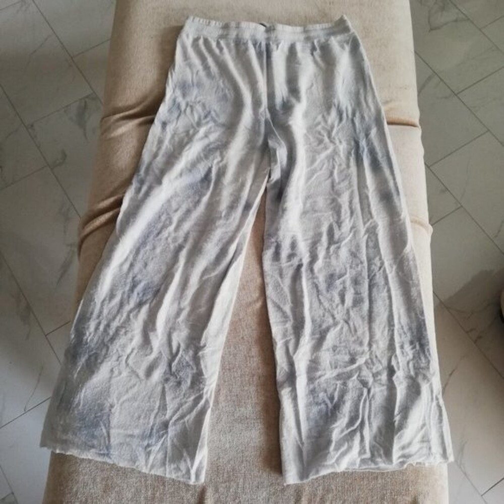 Lulu's Choosing Chill Blue Tie-Dye Drawstring Wide Leg Pants Size L NWT - Picture 4 of 10